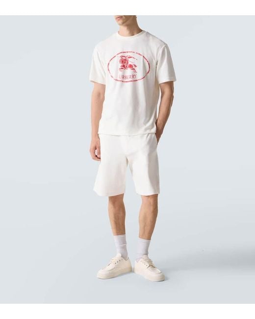 Burberry White Towelling Ekd Stamp T-Shirt for men