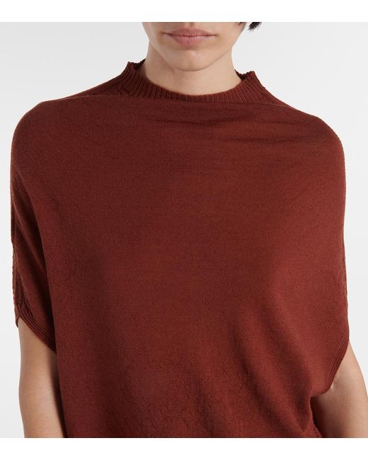 Rick Owens Red Virgin Wool Top
