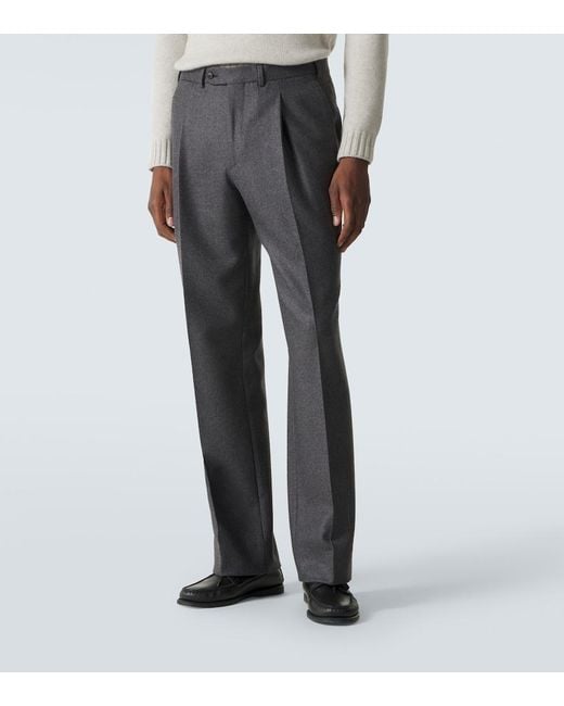 Saman Amel Gray Wool Suit Pants for men