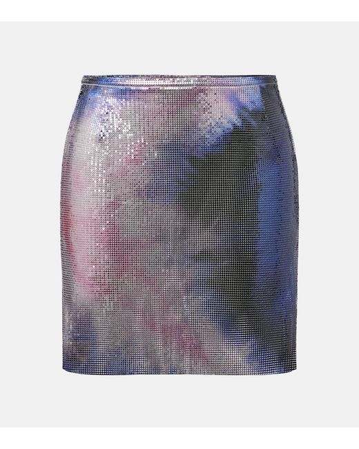 Rabanne Blue Tie-Dye Miniskirt