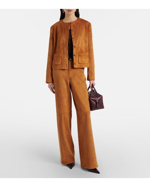Stouls Brown Mytheo Suede Wide-Leg Pants