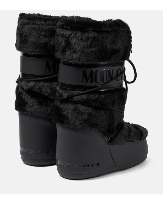 Moon Boot Black Icon Faux-fur Snow Boots