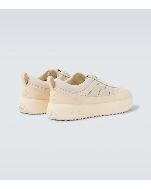 Moncler White Monpulse Altive Leather-Trimmed Sneakers for men
