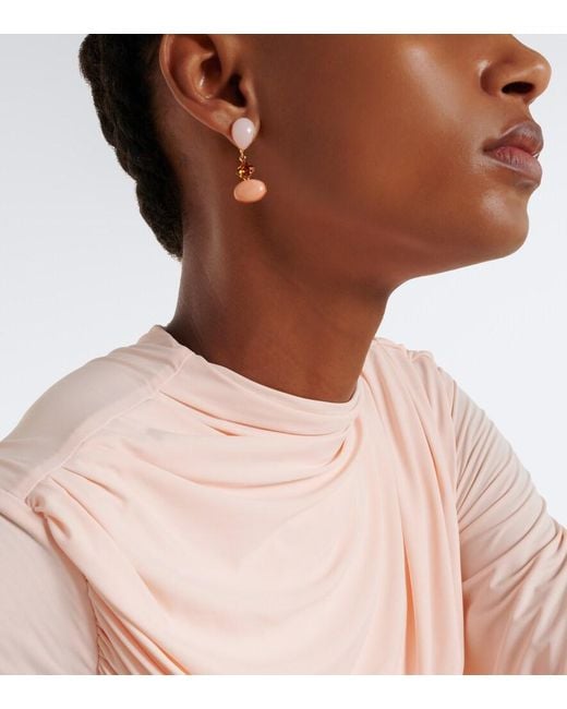 Jennifer Behr Pink Quincy Embellished Drop Earrings