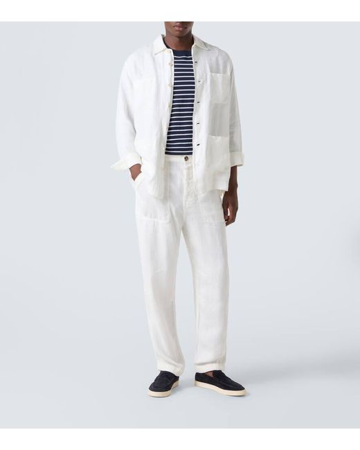 Brunello Cucinelli White Linen Shirt for men