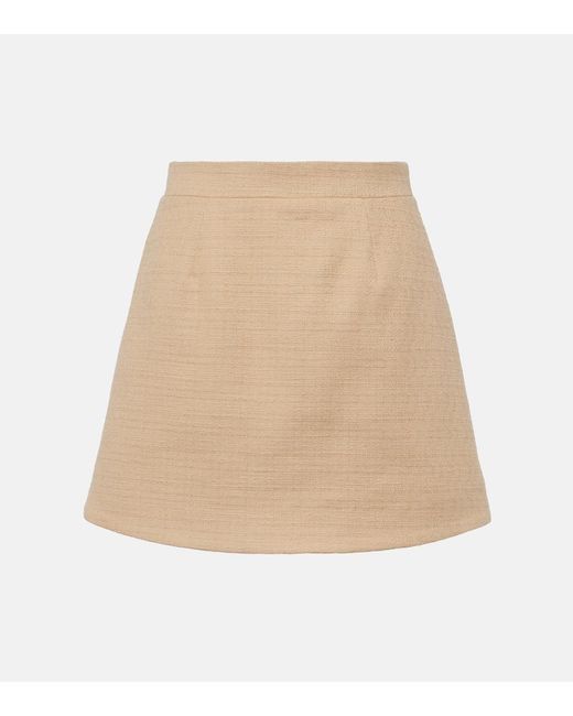 Patou Natural High-Rise Cotton-Blend Tweed Miniskirt