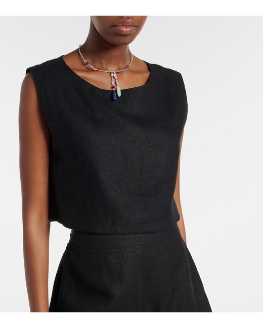 Posse Black Martina Linen Top
