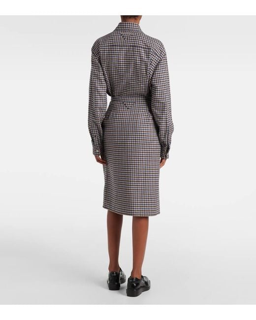 Prada Gray Wool Pencil Skirt