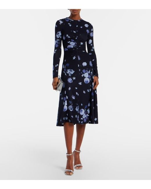 Erdem Blue Midikleid Aus Jersey