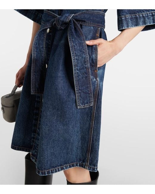 Stella McCartney Blue Corduroy-Trimmed Denim Minidress