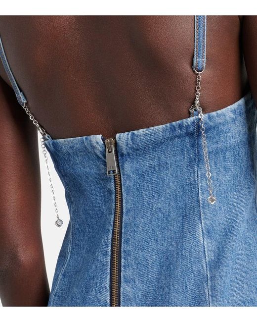 Vestido de 'Copa embellecida de cristal de área' Area de color Blue