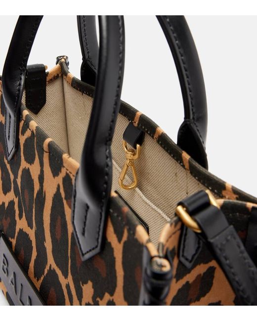 Borsa B-Army Small Con Stampa Leopardata di Balmain in Black