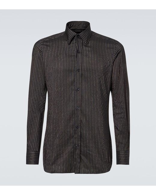 Tom Ford Black Pinstripe Silk Shirt for men