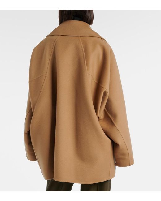 Loewe Brown Oversized Wool Peacoat