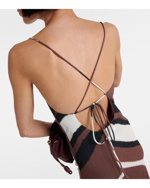 Faithfull The Brand Brown Sisudo Striped Maxi Dress