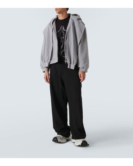 BALENCIAGA フーディ グレー Balenciaga Incognito Deconstructed Cotton Jersey Hoodie in
