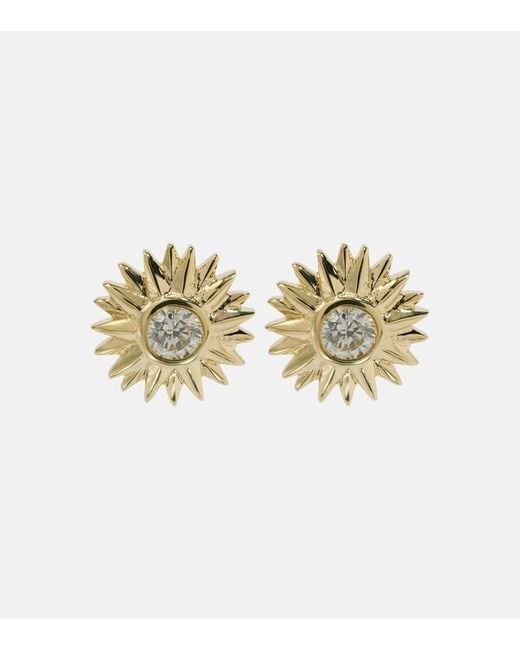 Pendientes Sunburst De Oro De 14 Ct Con Diamantes Sydney Evan de color Metallic