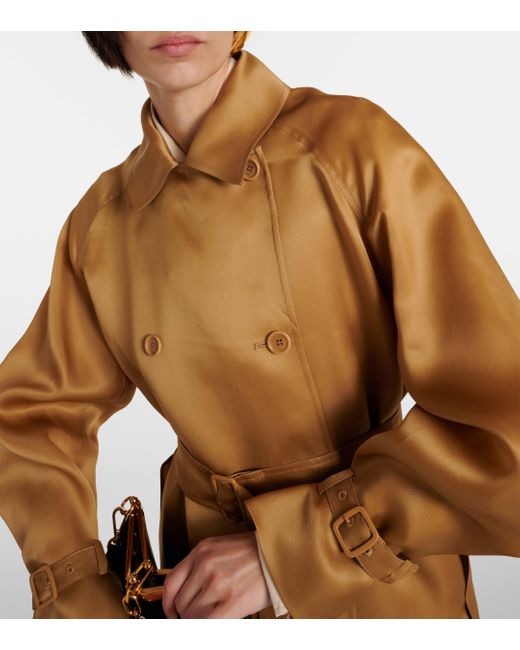 Trench-coat Sacco en soie Max Mara en coloris Natural