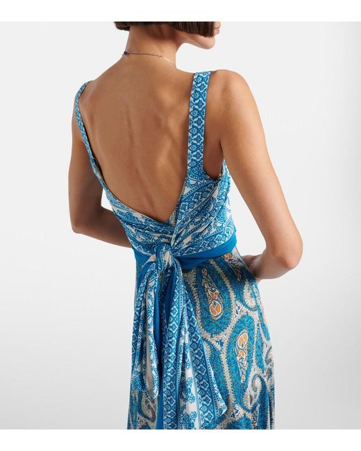 Etro Blue Paisley Maxi Dress
