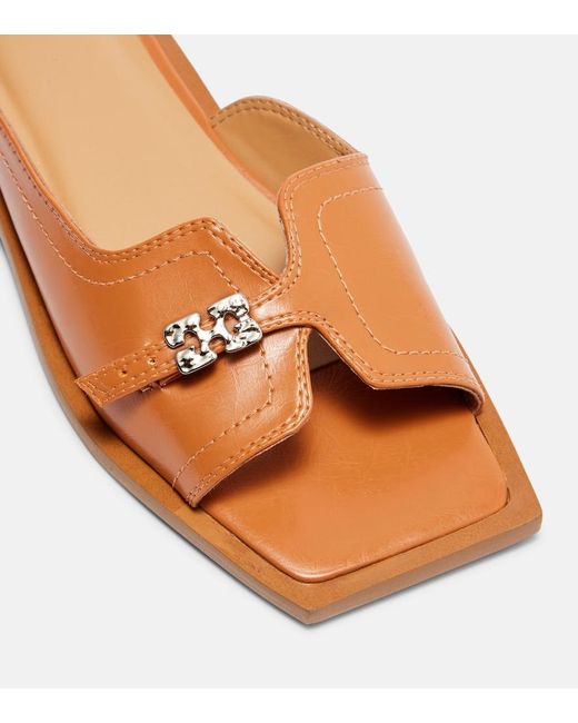 Ganni Brown Butterfly Slides