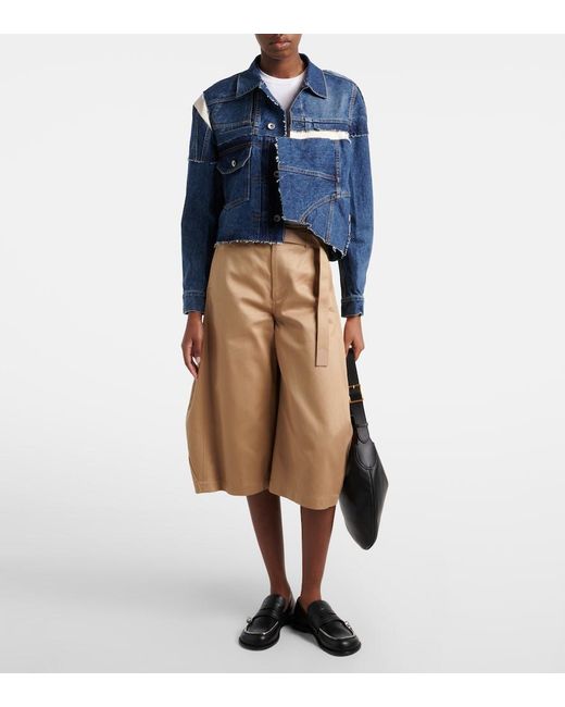 Sacai Blue Patchwork Denim Jacket