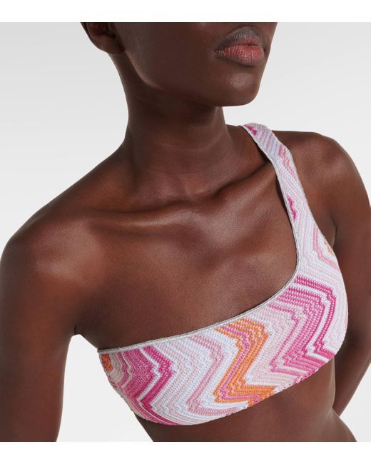 Missoni Pink Printed One-shoulder Bikini