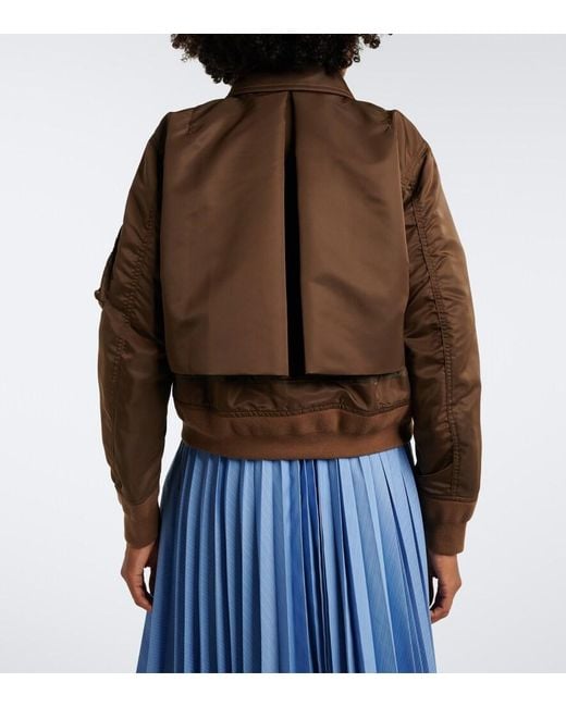 Sacai Brown Layered Technical Bomber Jacket