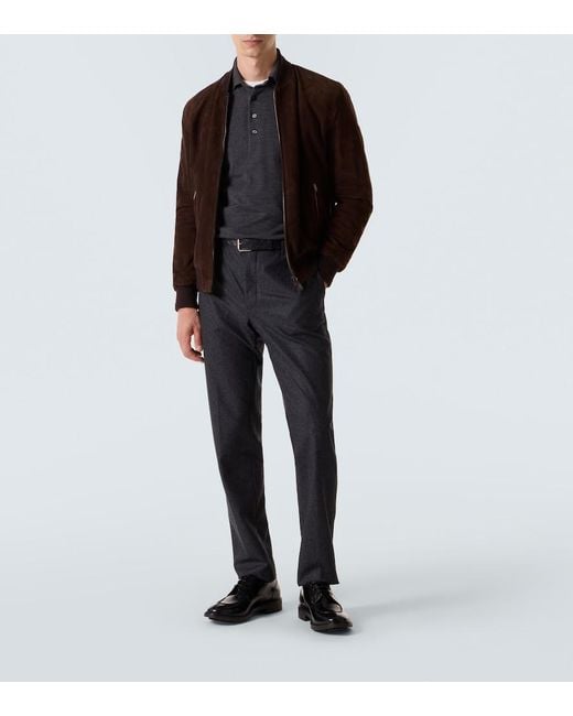 Tod's Blue Virgin Wool Straight Pants for men