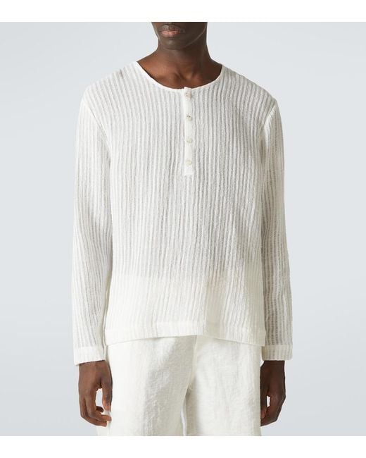 Commas Henley-Top in White für Herren