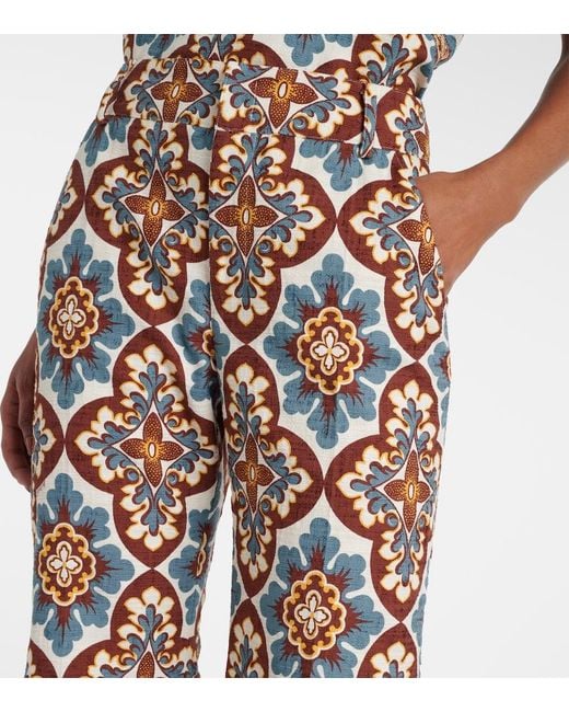 LaDoubleJ Multicolor Hendrix High-Rise Cotton Flared Pants