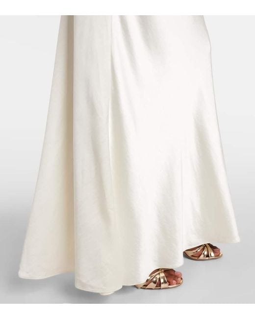 Self-Portrait White Verziertes Maxikleid Aus Taft