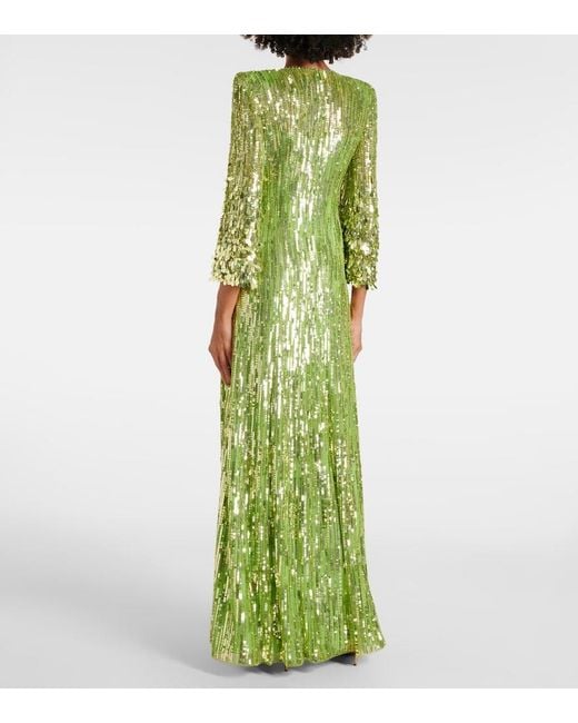 Jenny Packham Green Nymph Sequined Gown