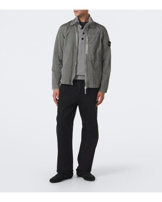 Stone Island Gray Compass Badge Wool-Blend Sweater for men