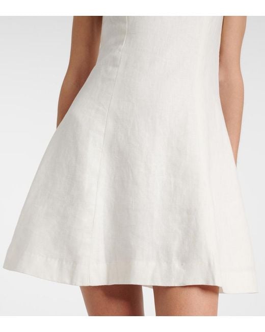 Faithfull The Brand White Felice Linen Minidress