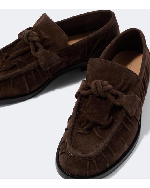 Bottega Veneta Brown Astaire Knot Suede Loafers for men