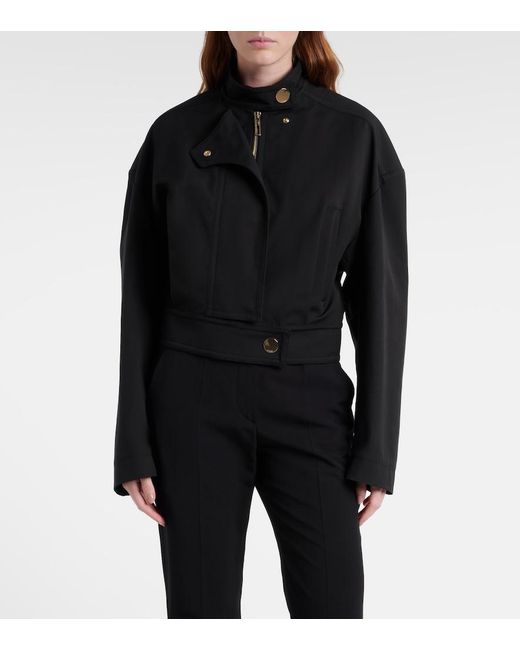 Sportmax Black Riviera Oversized Cotton Bomber Jacket