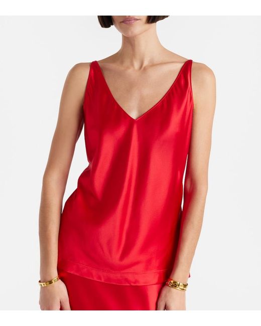 Dorothee Schumacher Red Sense Of Shine Silk-Blend Satin Camisole