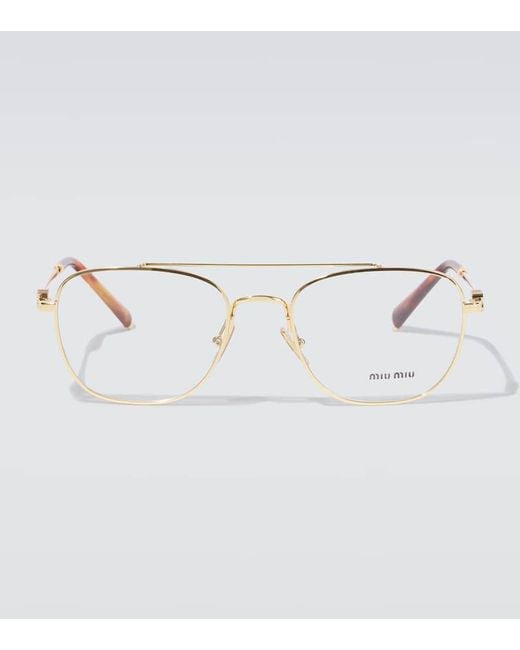 Gafas De Aviador Miu Miu de hombre de color Metallic