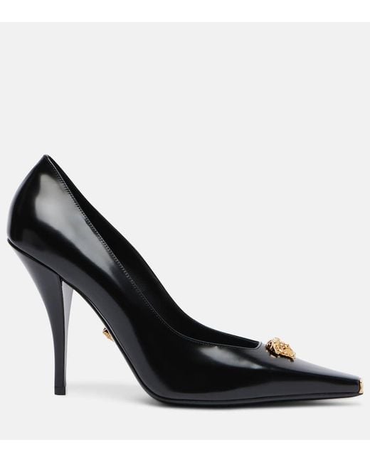 Versace Black La Medusa 105 Leather Pumps