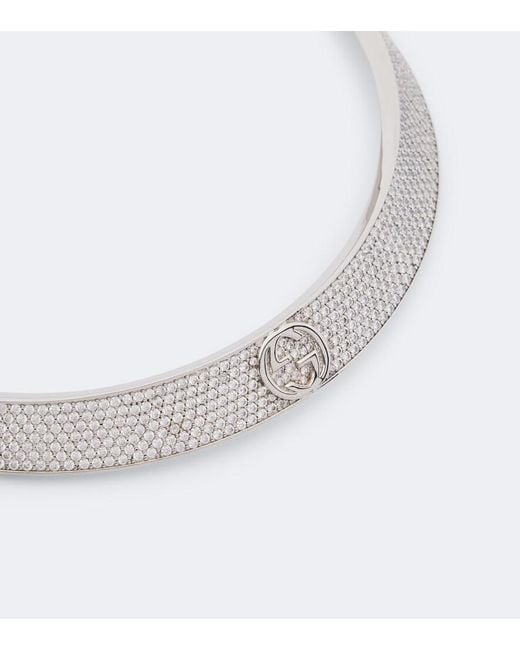 Choker Interlocking G di Gucci in White