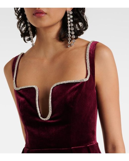 Self-Portrait Red Velvet Minidress