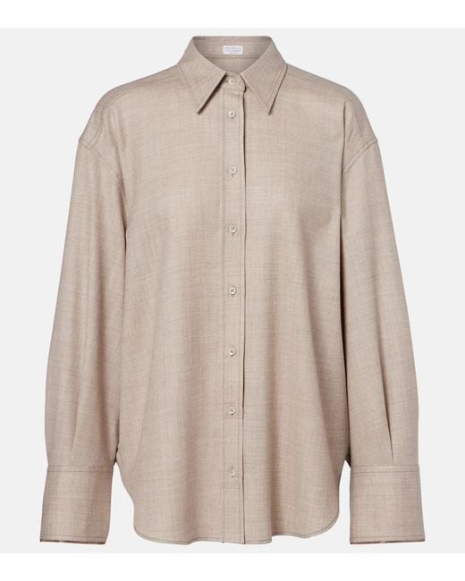 Brunello Cucinelli Brown Virgin Wool Shirt