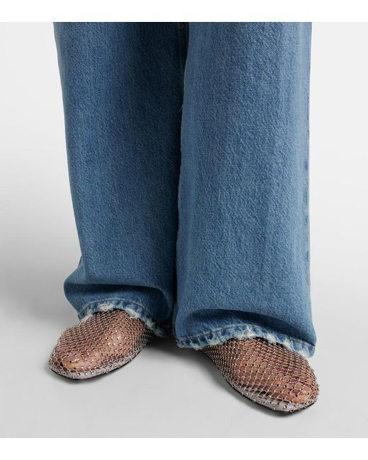 Christopher Esber Gray Slip-Ons Minette Mit Kristallen