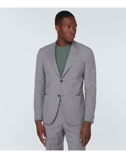 Lardini Gray Single-breasted Wool Blend Suit for men