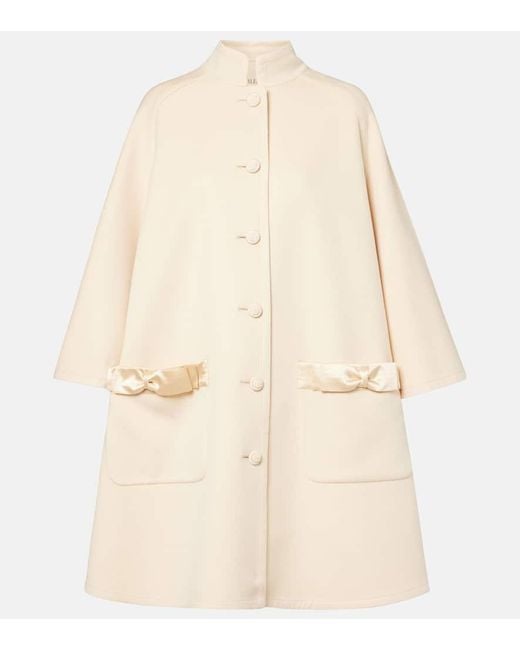 Valentino Natural Crepe Couture Bow-Detail Coat
