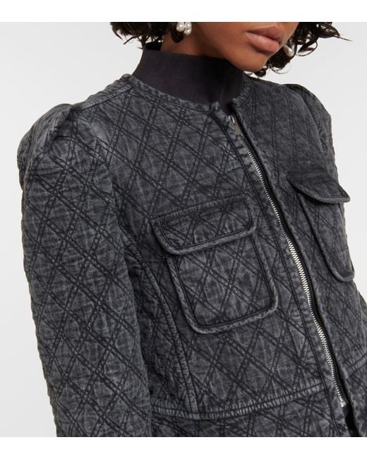 Isabel Marant Black Deliona Quilted Cotton-Canvas Jacket