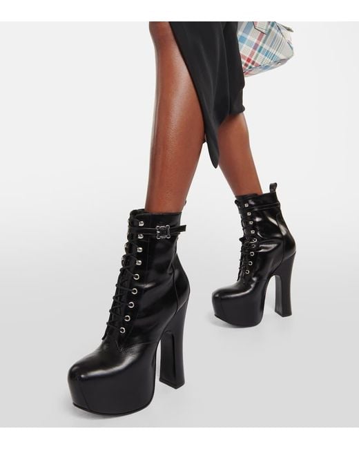 Vivienne Westwood Black Leather Platform Ankle Boots