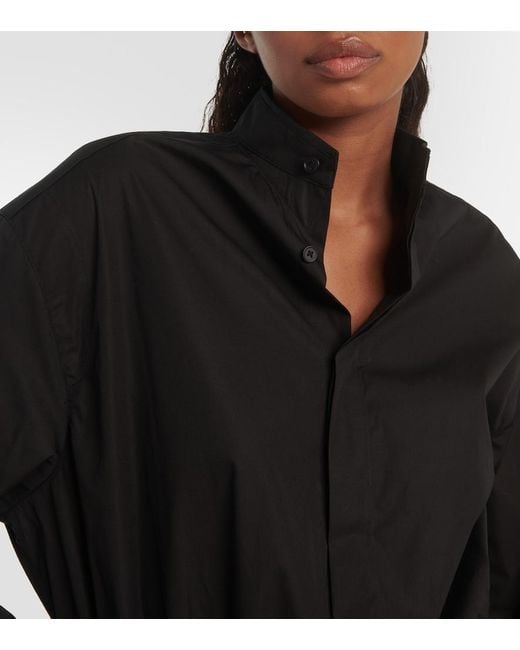 Alaïa Black Cotton Poplin Bodysuit