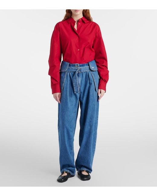 Loewe Blue Belted Wide-Leg Jeans