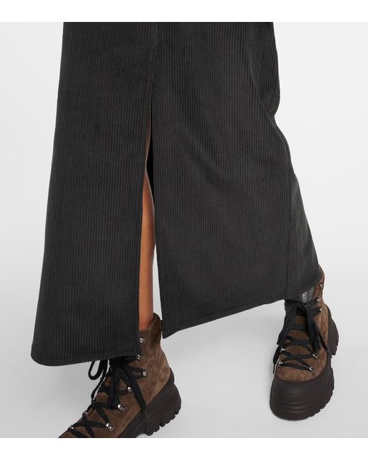 Brunello Cucinelli Green Cotton Corduroy Maxi Skirt